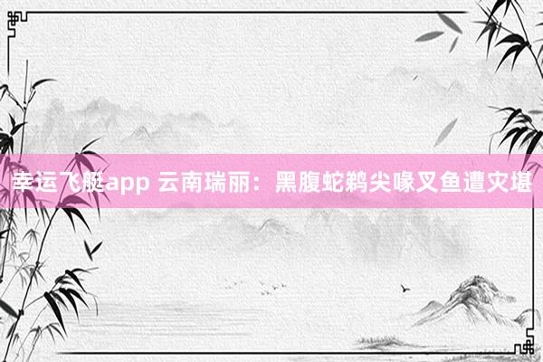 幸运飞艇app 云南瑞丽：黑腹蛇鹈尖喙叉鱼遭灾堪