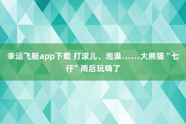 幸运飞艇app下载 打滚儿、泡澡……大熊猫“七仔”雨后玩嗨了
